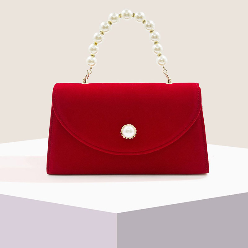 Flannel Pearl Handbag