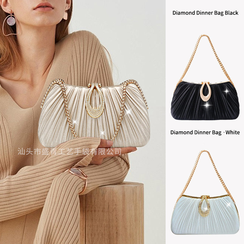Satin Pleated Handbag